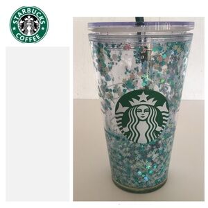 STARBUCKS SNOW GLOBE COLD TUMBLER 16 OUNCES